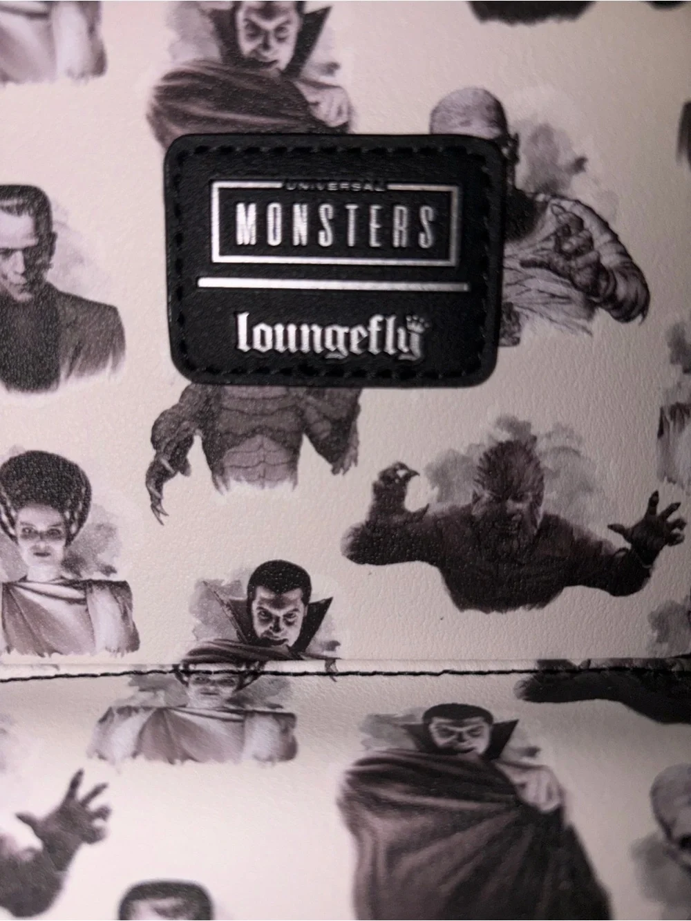 Loungefly Black & White Monsters Mini Backpack NWT
